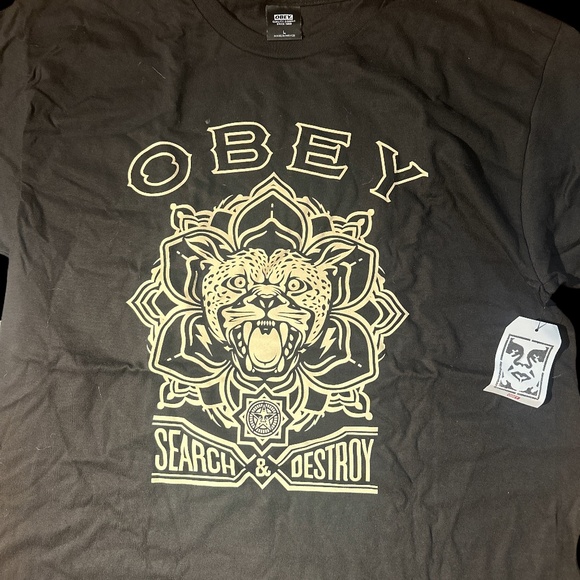 Black OBEY cotton T - Picture 2 of 2